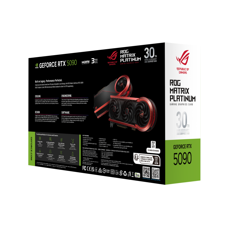 VGA ASUS ROG Matrix Platinum GeForce RTX™ 5090 - 30th Anniversary Edition