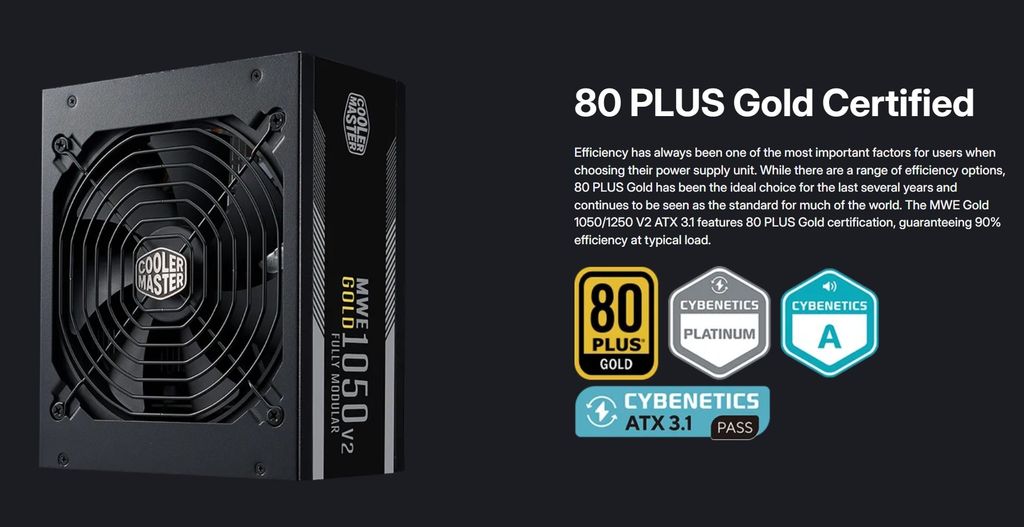 Nguồn Máy Tính Cooler Master MWE Gold 1050 V2 ATX 3.1