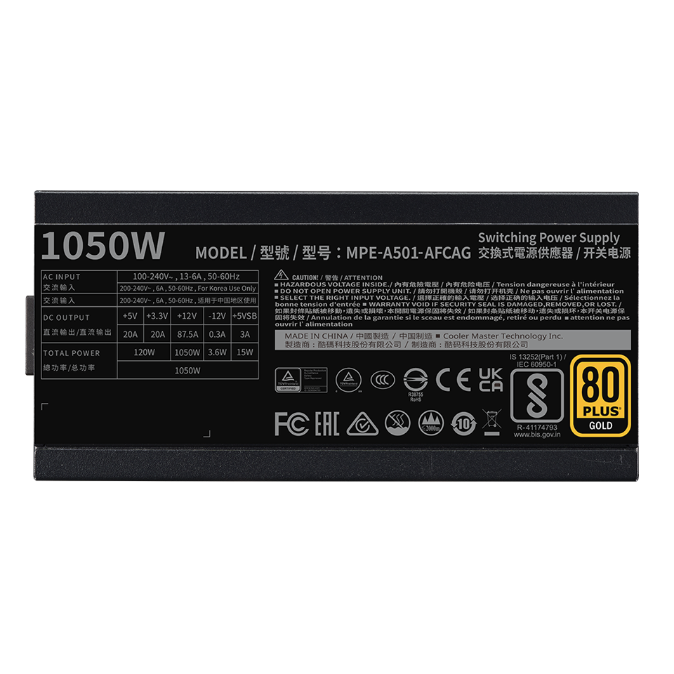 Nguồn Máy Tính Cooler Master MWE Gold 1050 V2 ATX 3.1