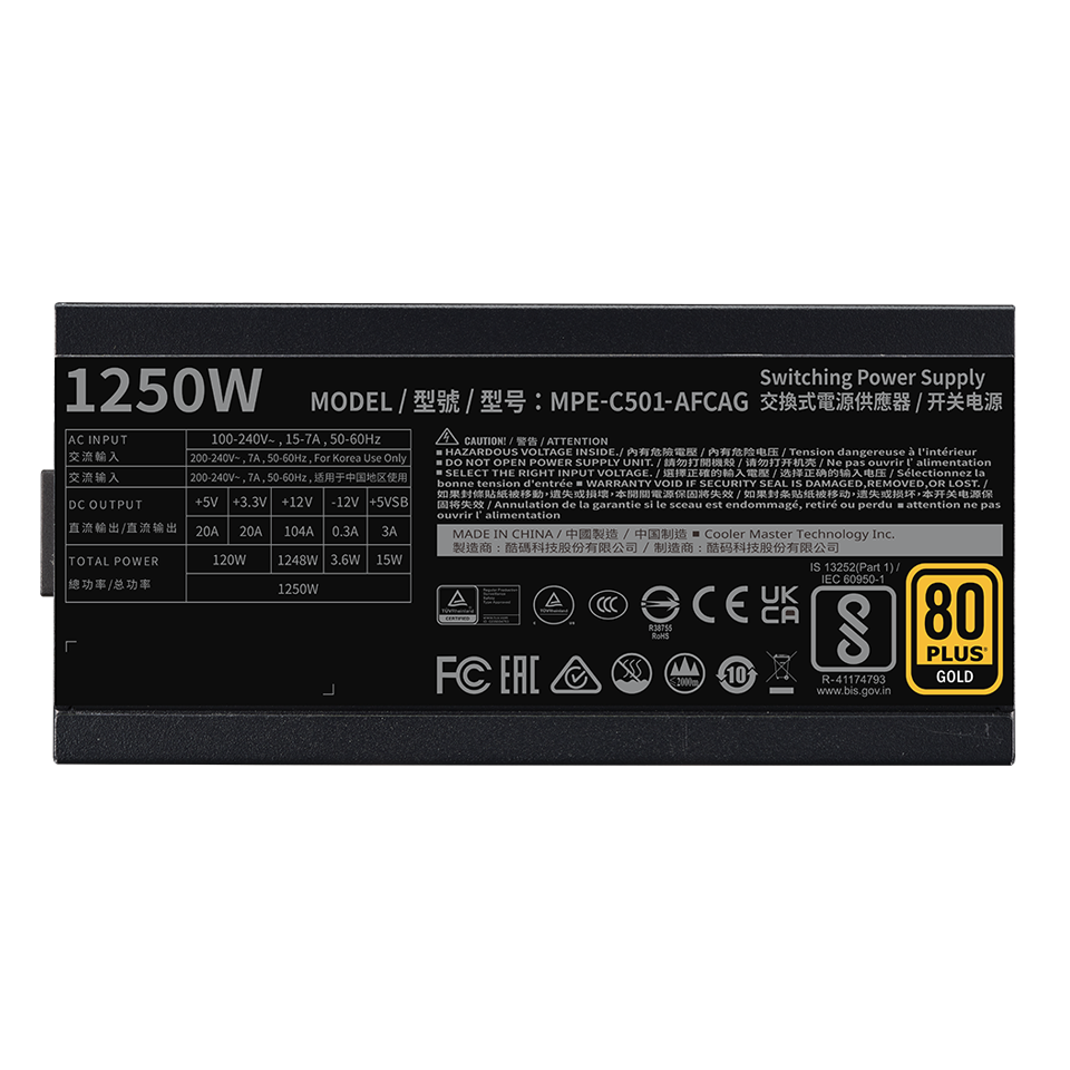 Nguồn Máy Tính Cooler Master MWE Gold 1250 V2 ATX 3.1