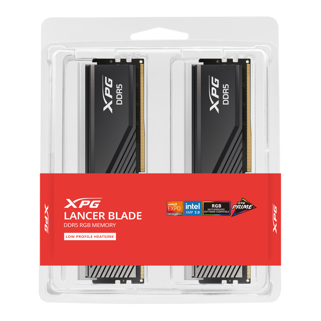 Ram Adata Lancer Blade Black RGB 32GB (2x16GB) DDR5 6000Mhz CL36
