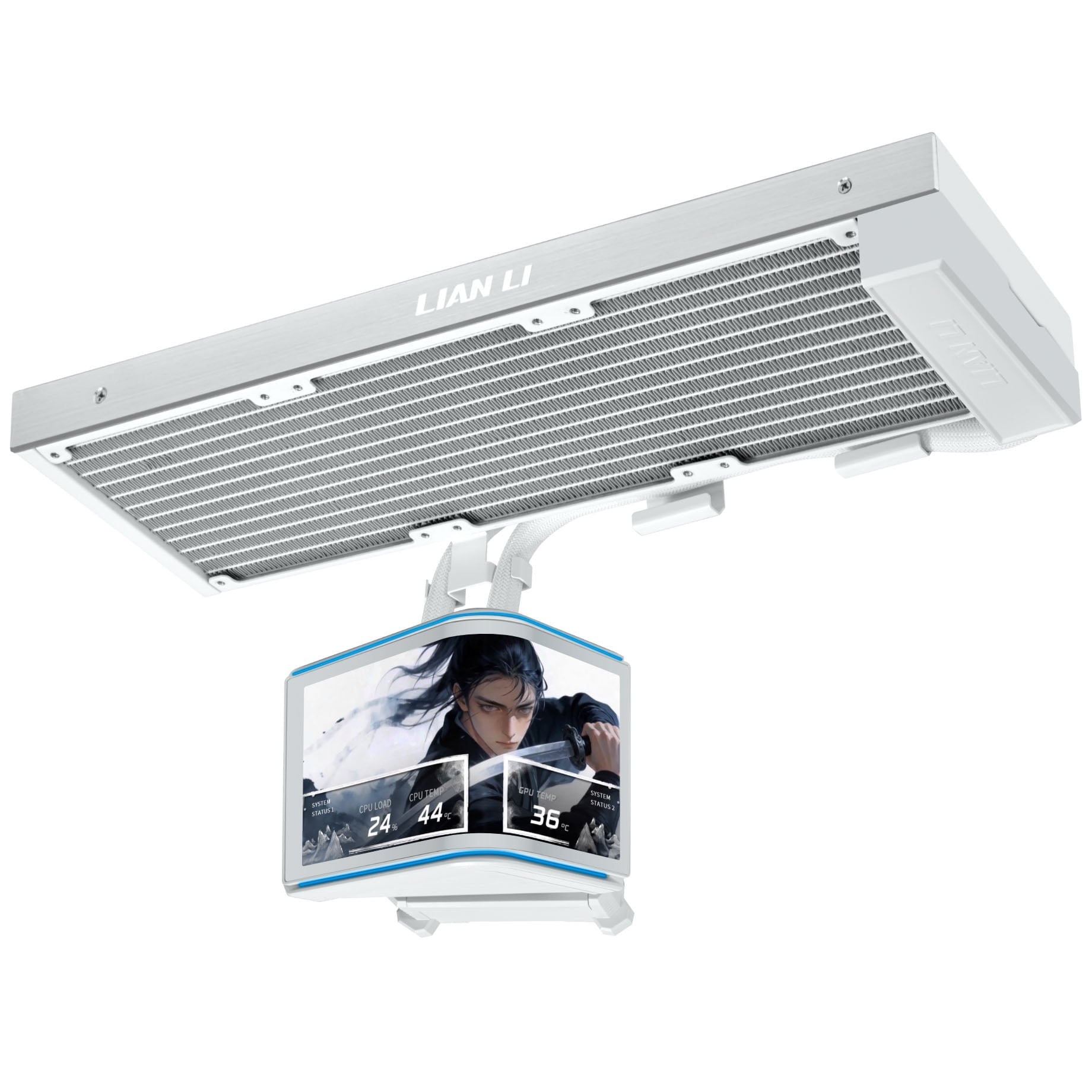 Tản nhiệt nước AIO LIAN LI HydroShift II LCD OLED Curved 360 Fanless White
