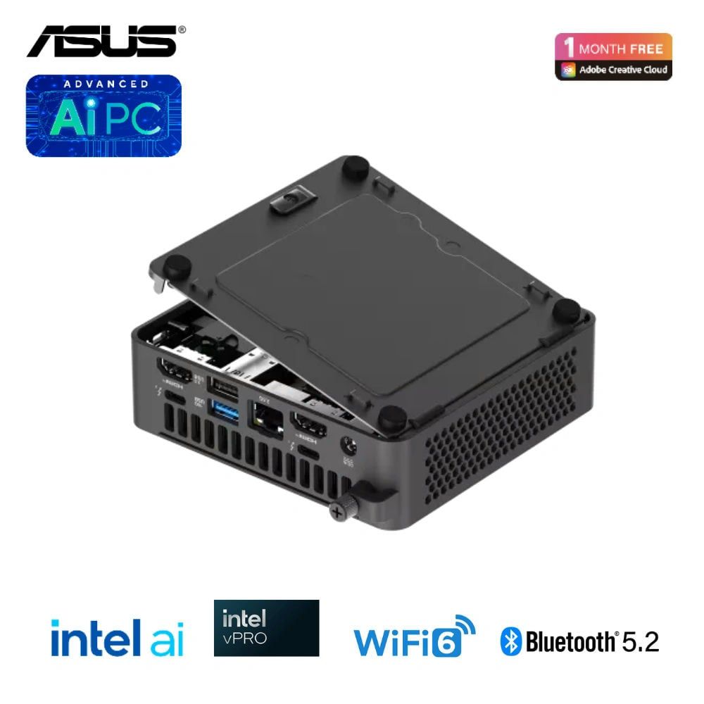 Mini PC Asus NUC 15 Pro Slim BNUC15CRLIP00000 Intel® U300/RAM DDR5 5200/SSD PCIe Gen4x4/WiFi 6, Bluetooth 5.2