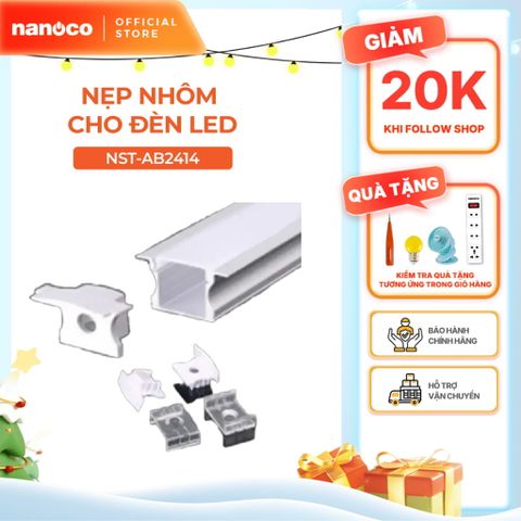 Nẹp nhôm cho đèn LED dây trong nhà Nanoco chiều dài 2m