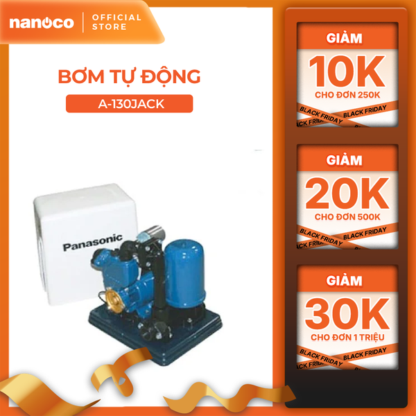 Máy bơm nước Panasonic dòng bơm tăng áp model A-130JACK (công suất 125W) - KHÔNG GỒM CHI PHÍ LẮP ĐẶT