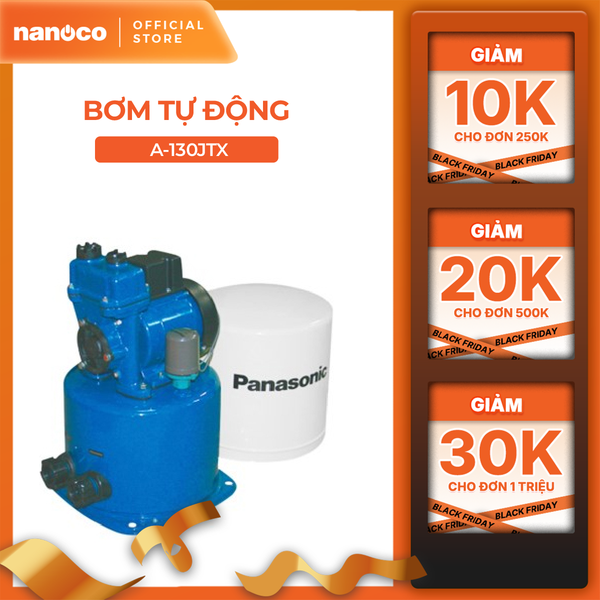 Máy bơm nước Panasonic dòng bơm tăng áp model A-130JTX (công suất 125W) - KHÔNG GỒM CHI PHÍ LẮP ĐẶT