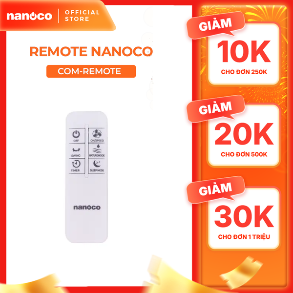 Remote quạt Nanoco dùng cho model NOF1603G-RC, NOF1602G-RC, NWF1610RC(VUI LÒNG LIÊN HỆ ĐỂ ĐƯỢC TƯ VẤN SẢN PHẨM PHÙ HỢP)