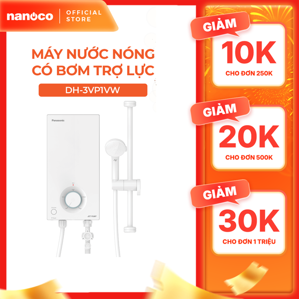 Máy nước nóng Panasonic model DH-3VP1VW/ DH-3VS1VW dòng V- Series (3500W, màu trắng) - KO GỒM CP LẮP