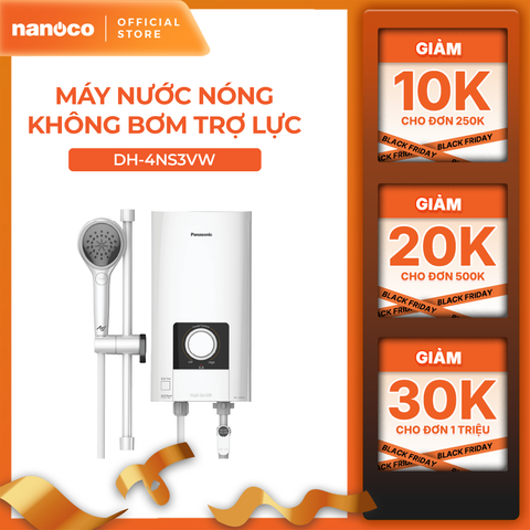 Máy nước nóng Panasonic DH-4NS3VW (trực tiếp vô cấp, công suất 4500W) - KHÔNG GỒM CHI PHÍ LẮP ĐẶT