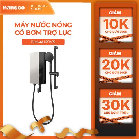 Máy nước nóng Panasonic model DH-4UP1VW/ DH-4UP1VS có bơm trợ lực(4500W, màu trắng/ xám)-KO BG CPLẮP