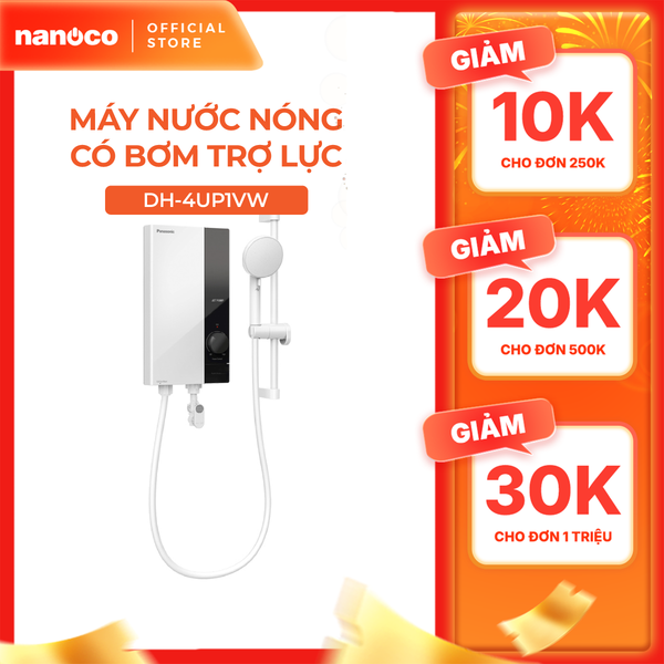Máy nước nóng Panasonic model DH-4UP1VW/ DH-4UP1VS có bơm trợ lực(4500W, màu trắng/ xám)-KO BG CPLẮP
