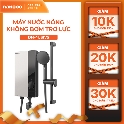 Máy nước nóng Panasonic model DH-4US1VW/ DH-4US1VS màu trắng, bạc công suất 4500W - KO GỒM PHÍ LẮP