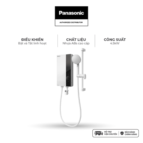 Máy nước nóng Panasonic model DH-4US1VW/ DH-4US1VS màu trắng, bạc công suất 4500W - KO GỒM PHÍ LẮP