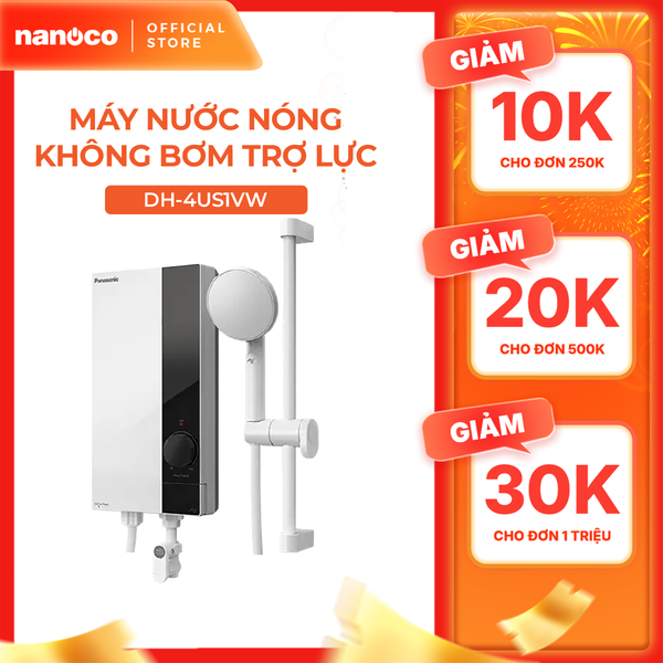 Máy nước nóng Panasonic model DH-4US1VW/ DH-4US1VS màu trắng, bạc công suất 4500W - KO GỒM PHÍ LẮP