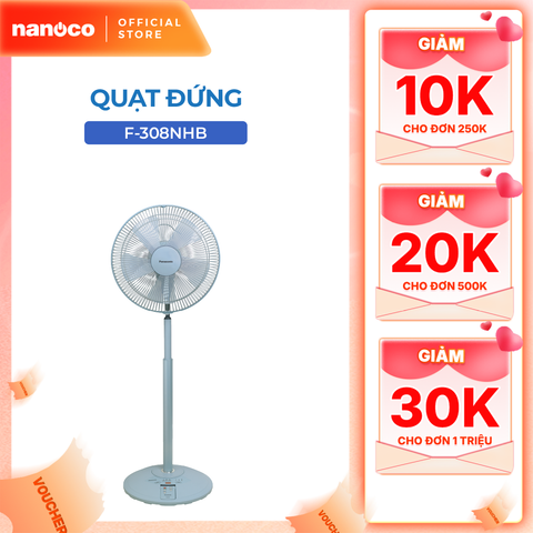 Quạt đứng remote Panasonic F-308NHP/ F-308NHB màu hồng, xanh công suất 37W