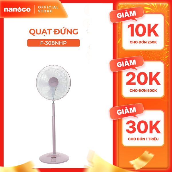 Quạt đứng remote Panasonic F-308NHP/ F-308NHB màu hồng, xanh công suất 37W
