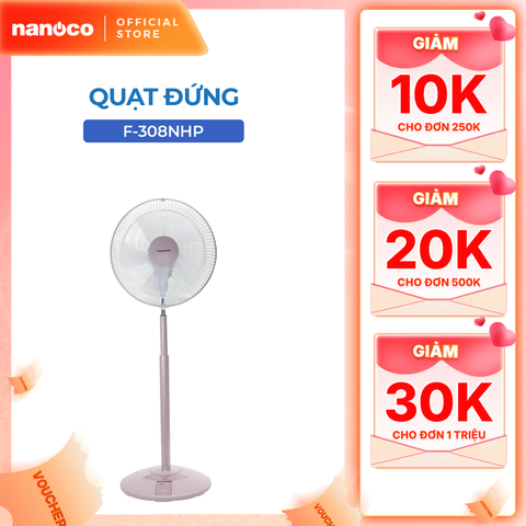 Quạt đứng remote Panasonic F-308NHP/ F-308NHB màu hồng, xanh công suất 37W