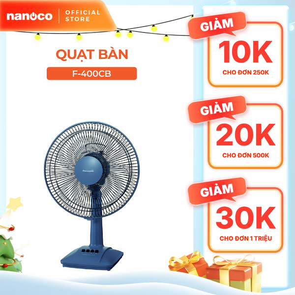 Quạt bàn Panasonic model F-400C (màu xanh, màu trắng ngà  - 3 chế độ gió  - công suất 48W)
