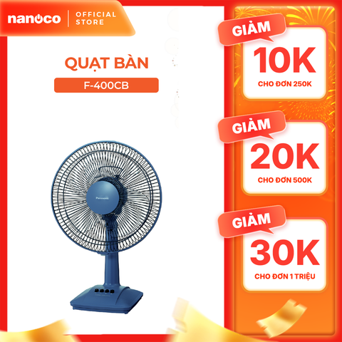Quạt bàn Panasonic model F-400C (màu xanh, màu trắng ngà  - 3 chế độ gió  - công suất 48W)