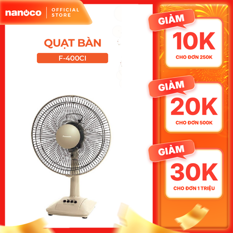 Quạt bàn Panasonic model F-400C (màu xanh, màu trắng ngà  - 3 chế độ gió  - công suất 48W)