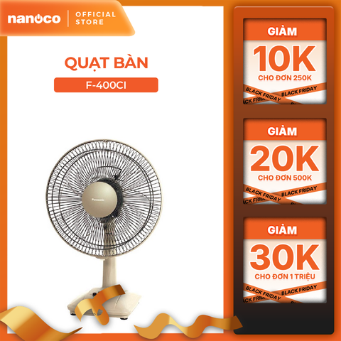 Quạt bàn Panasonic model F-400C (màu xanh, màu trắng ngà  - 3 chế độ gió  - công suất 48W)