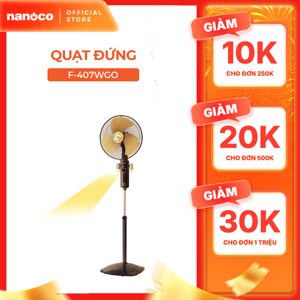 Quạt đứng Panasonic model F-407WGO (màu vàng kim - 3 chế độ gió  -  53.5W) - KHÔNG GỒM PHÍ LẮP