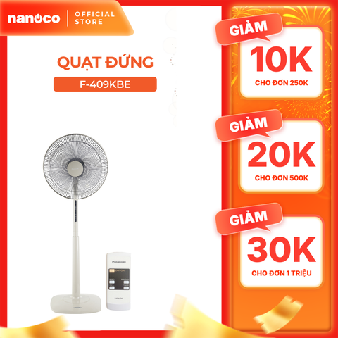 Quạt đứng Panasonic F-409KB/ F-409KBE remote màu xanh/ be