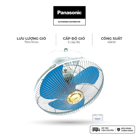 Quạt đảo Panasonic model F-409Q ( màu xanh, màu vàng  - 5 chế độ gió  - 45W) - KHÔNG GỒM PHÍ LẮP