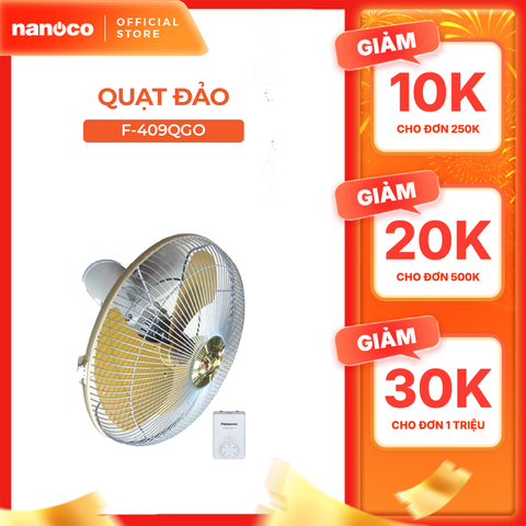 Quạt đảo Panasonic model F-409Q ( màu xanh, màu vàng  - 5 chế độ gió  - 45W) - KHÔNG GỒM PHÍ LẮP