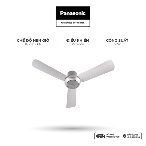 Quạt trần Panasonic model F-48CZL (màu trắng - 3 chế độ gió - công suất 55W) - KHÔNG GỒM PHÍ LẮP ĐẶT