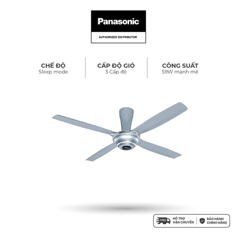 Quạt trần Panasonic model F-56MPG (màu bạc, màu vàng ánh kim - 3 chế độ gió -  59W) - KO GỒM CP LẮP