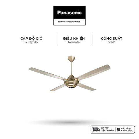 Quạt trần Panasonic model F-56MZG-GO (màu vàng ánh kim - 3 chế độ gió - 59W) - KHÔNG GỒM PHÍ LẮP