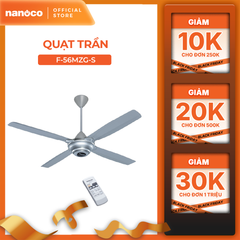 Quạt trần Panasonic model F-56MZG-S (màu bạc - 3 chế độ gió - công suất 59W) - KHÔNG GỒM PHÍ LẮP ĐẶT