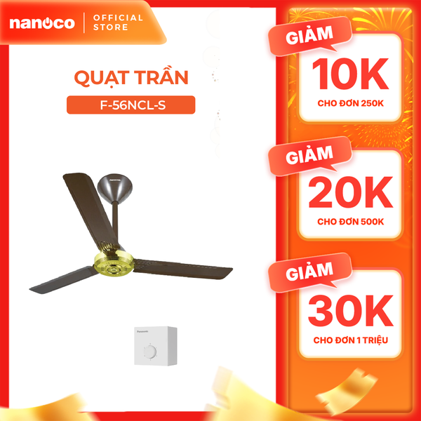 Quạt trần Panasonic model F-56NCL (màu đồng cổ điển - 5 chế độ gió - 70W) - KHÔNG GỒM PHÍ LẮP