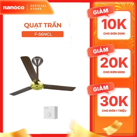 Quạt trần Panasonic model F-56NCL (màu đồng cổ điển - 5 chế độ gió - 70W) - KHÔNG GỒM PHÍ LẮP