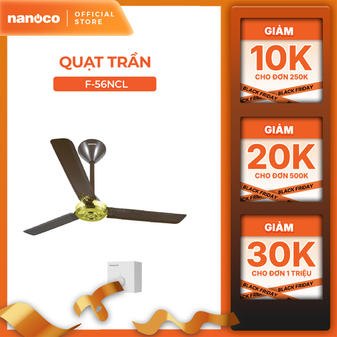 Quạt trần Panasonic model F-56NCL (màu đồng cổ điển - 5 chế độ gió - 70W) - KHÔNG GỒM PHÍ LẮP