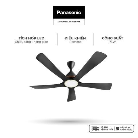 Quạt trần Panasonic model F-60DGN (màu đen - 10 chế độ gió  - công suất 73W) - KHÔNG GỒM PHÍ LẮP