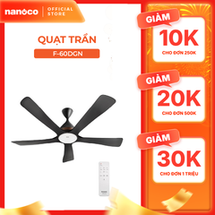 Quạt trần Panasonic model F-60DGN (màu đen - 10 chế độ gió  - công suất 73W) - KHÔNG GỒM PHÍ LẮP