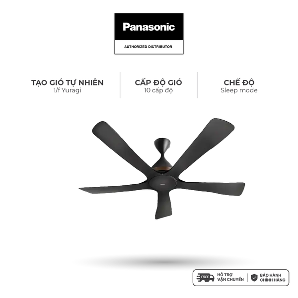 Quạt trần Panasonic model F-60DHN (màu đen - 10 chế độ gió  - công suất 54W) - KHÔNG GỒM PHÍ LẮP