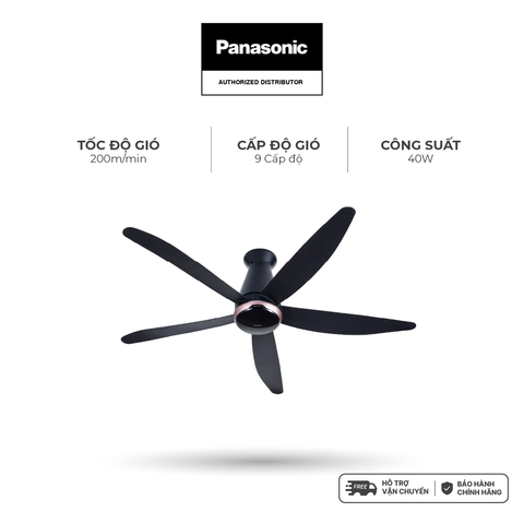 Quạt trần Panasonic model F-60FEN (màu đen - 9 chế độ gió  - 40W) - KHÔNG GỒM PHÍ LẮP