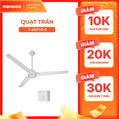 Quạt trần Panasonic model F-60FV2 (màu trắng - 5 chế độ gió - công suất 74W) - KHÔNG GỒM PHÍ LẮP ĐẶT