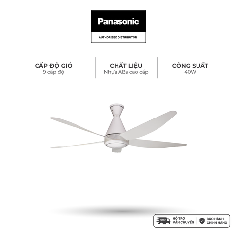 Quạt trần Panasonic model F-60GDN (màu trắng, động cơ DC -  40W) - KO GỒM CP LẮP