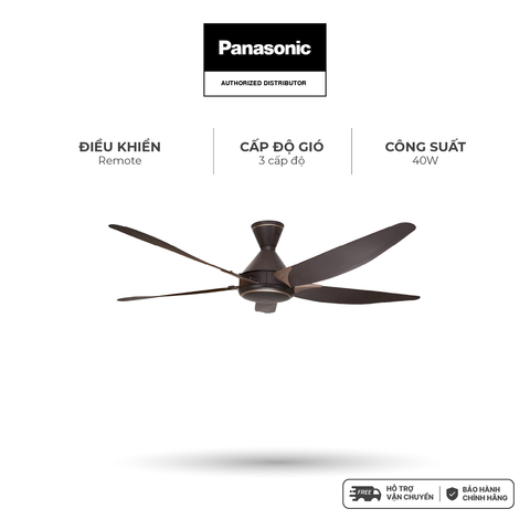 Quạt trần Panasonic model F-60GDS-B (màu nâu, động cơ DC -  40W) - KO GỒM CP LẮP