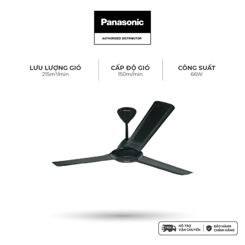 Quạt trần Panasonic model F-60MZ2-K (màu đen - 5 chế độ gió - công suất 66W) - KHÔNG GỒM PHÍ LẮP ĐẶT