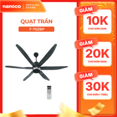 Quạt trần Panasonic model F-70ZBP (màu đen - 9 chế độ gió  - công suất 51W) - KHÔNG GỒM PHÍ LẮP ĐẶT