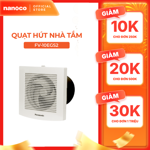 Quạt hút Panasonic dùng cho nhà tắm dòng chừa lổ 12 cm model FV-10EGS2 (4.3W) - KHÔNG GỒM CP LẮP