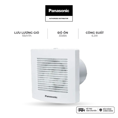 Quạt hút Panasonic FV-15EGF1 gắn tường nhà tắm - Công suất 6.2W, lưới chắn côn trùng, IPX4 - KHÔNG GỒM PHÍ LẮP ĐẶT