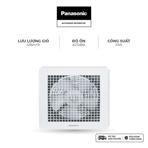 Quạt hút Panasonic FV-20CUT1 âm trần không ống dẫn - Công suất 23W, lưu lượng 438m³/h - KHÔNG GỒM PHÍ LẮP ĐẶT
