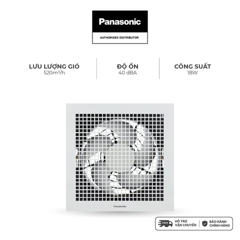 Quạt hút Panasonic dòng âm trần, không dùng ống dẫn model FV-20TGU6 (18W) - GIÁ KHÔNG GỒM CP LẮP