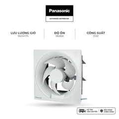 Quạt hút Panasonic dòng ốp tường một chiều - ko lưới model FV-25AU1 (CS: 25W) - KO GỒM PHÍ LẮP